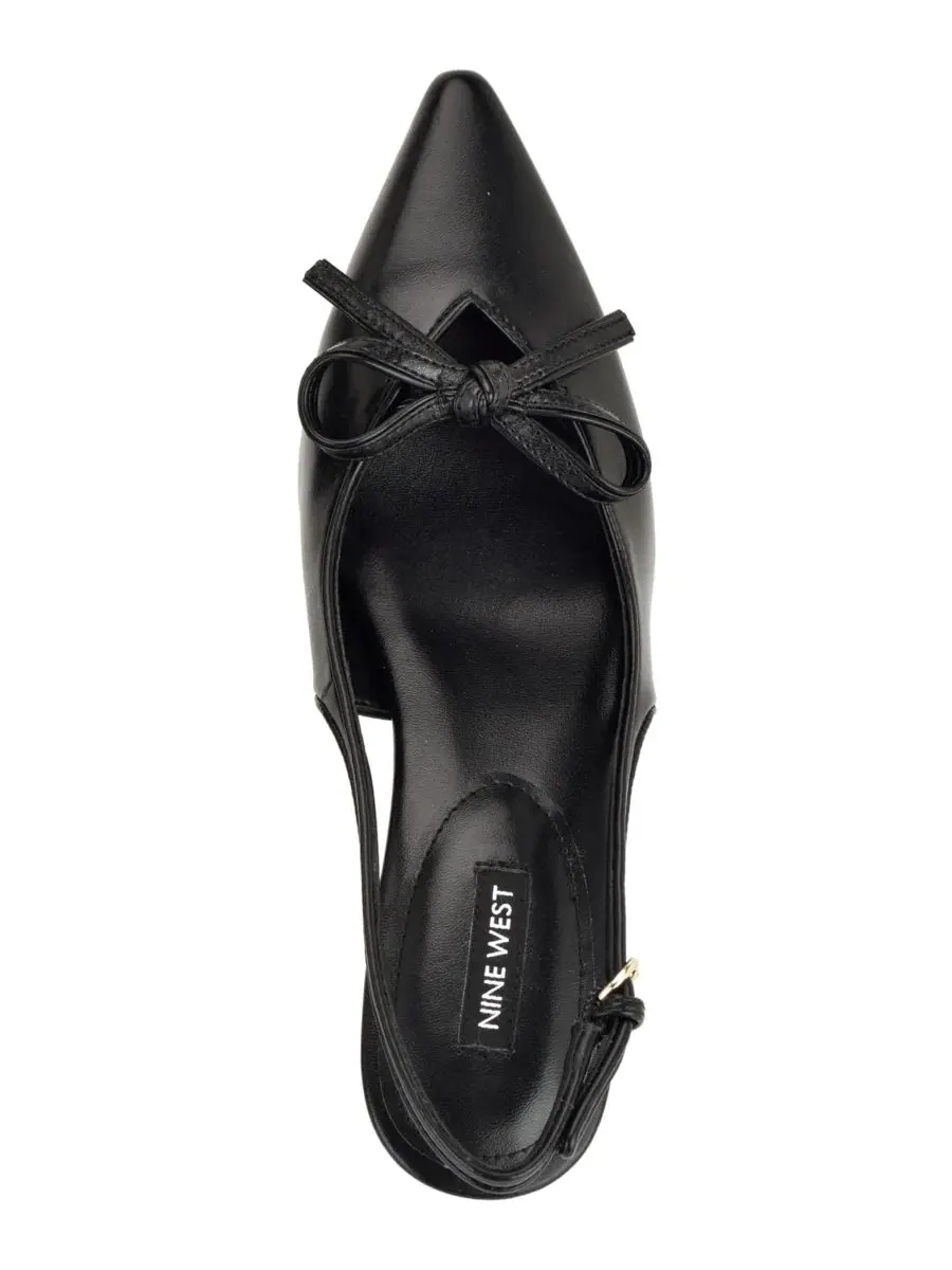 Туфли-лодочки с бантом на каблуке-рюмочке Nine West — изображение 4 из 5, черный