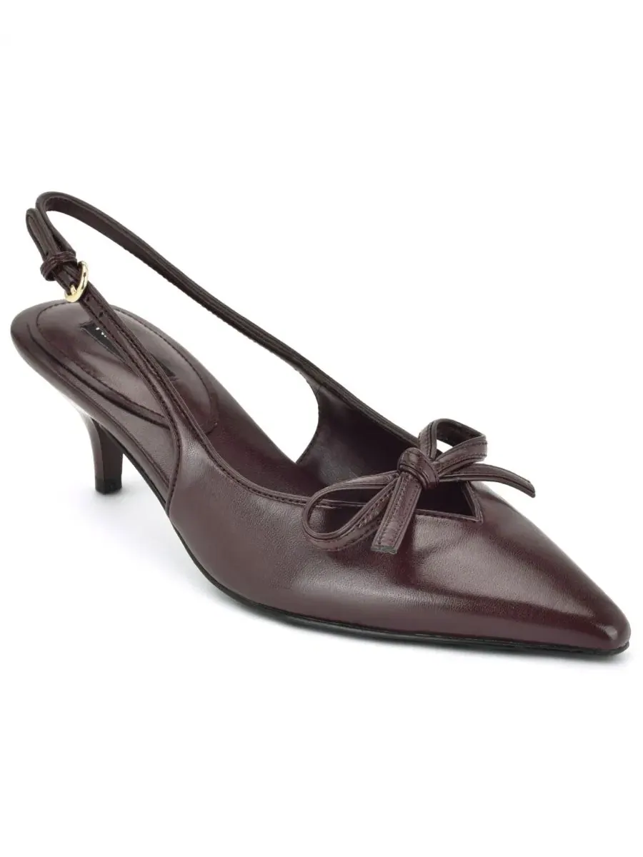 Туфли-лодочки Lyrical Bow Kitten Heel на каблуке-рюмочке Nine West — изображение 1 из 5, красный