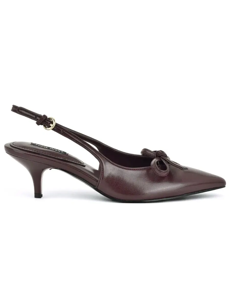 Туфли-лодочки Lyrical Bow Kitten Heel на каблуке-рюмочке Nine West — изображение 2 из 5, красный