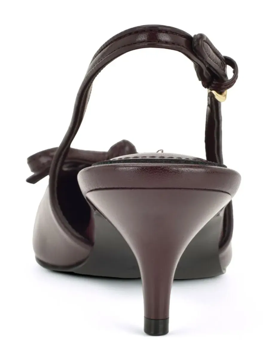 Туфли-лодочки Lyrical Bow Kitten Heel на каблуке-рюмочке Nine West — изображение 3 из 5, красный