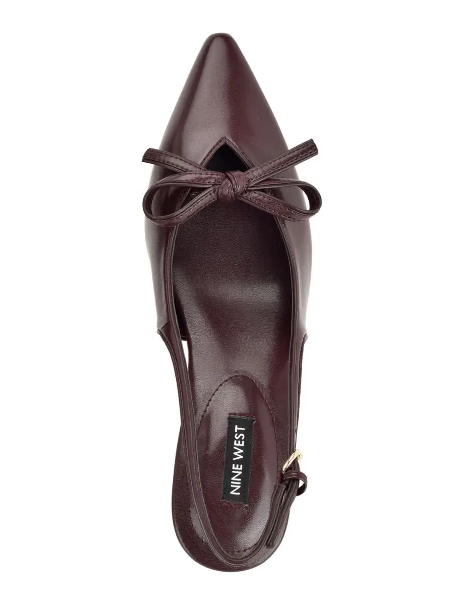 Туфли-лодочки Lyrical Bow Kitten Heel на каблуке-рюмочке Nine West — изображение 4 из 5, красный