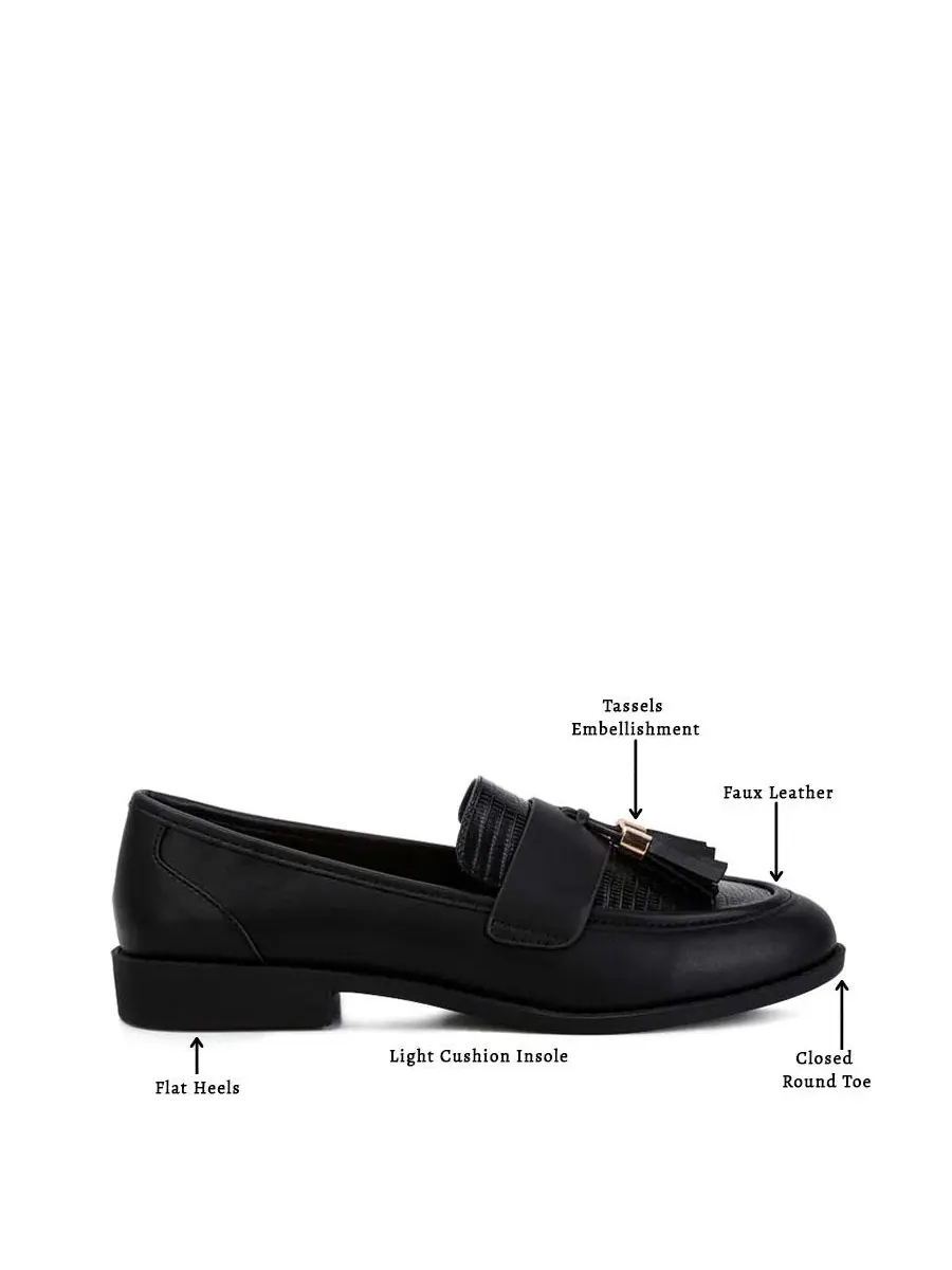 Лоферы с кисточками Alibi Tassels Detail London Rag — изображение 4 из 5, черный