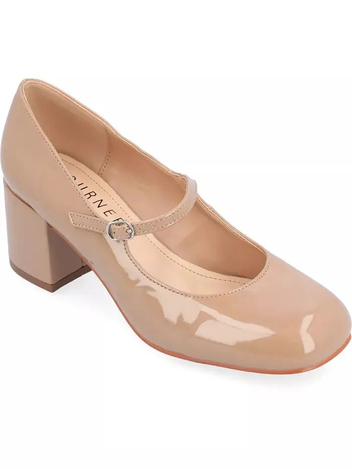 Женские туфли Okenna Mary Jane на блочном каблуке Journee Collection — изображение 1 из 6, нудовый
