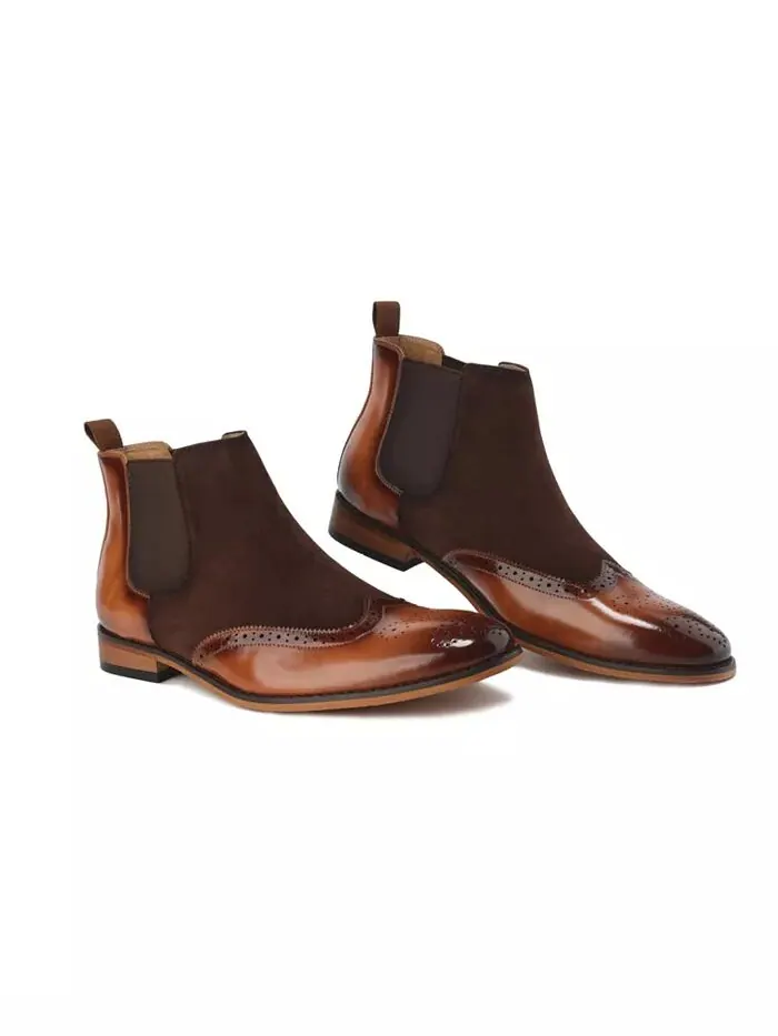 Мужские двухцветные ботинки Chelsea Wingtip Brogue Gino Vitale