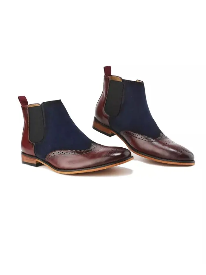 Мужские двухцветные ботинки Chelsea Wingtip Brogue Gino Vitale