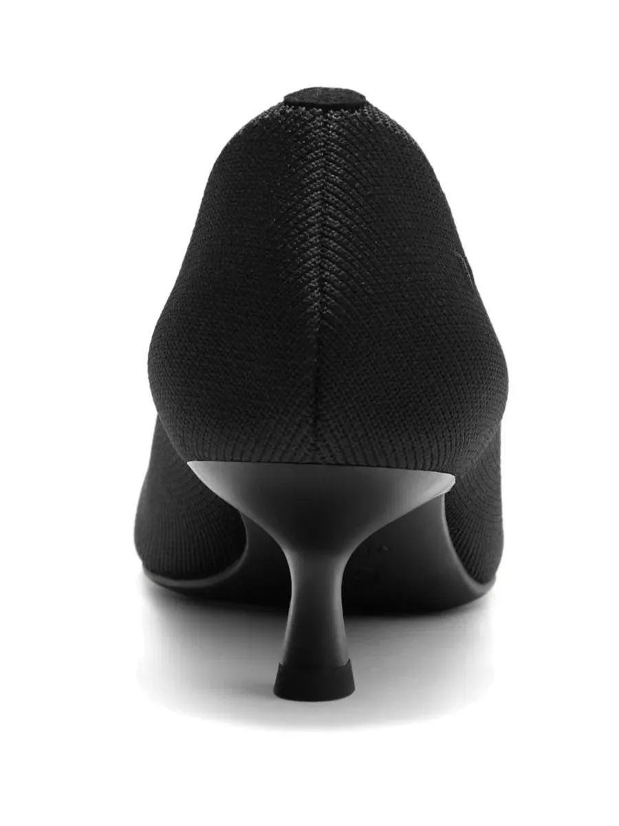 Туфли-лодочки Scarlett Pointed-Toe Kitten Heels VIVAIA — изображение 3 из 5, черный