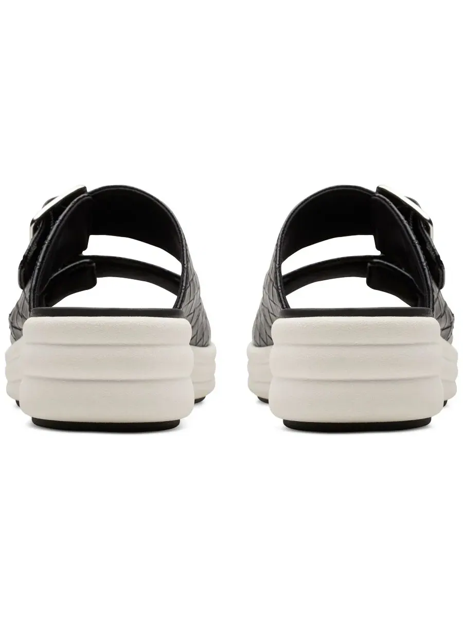 Босоножки-сандалии на танкетке Drift Buckle Slip-On Slide Wedge Clarks — изображение 3 из 5, черный