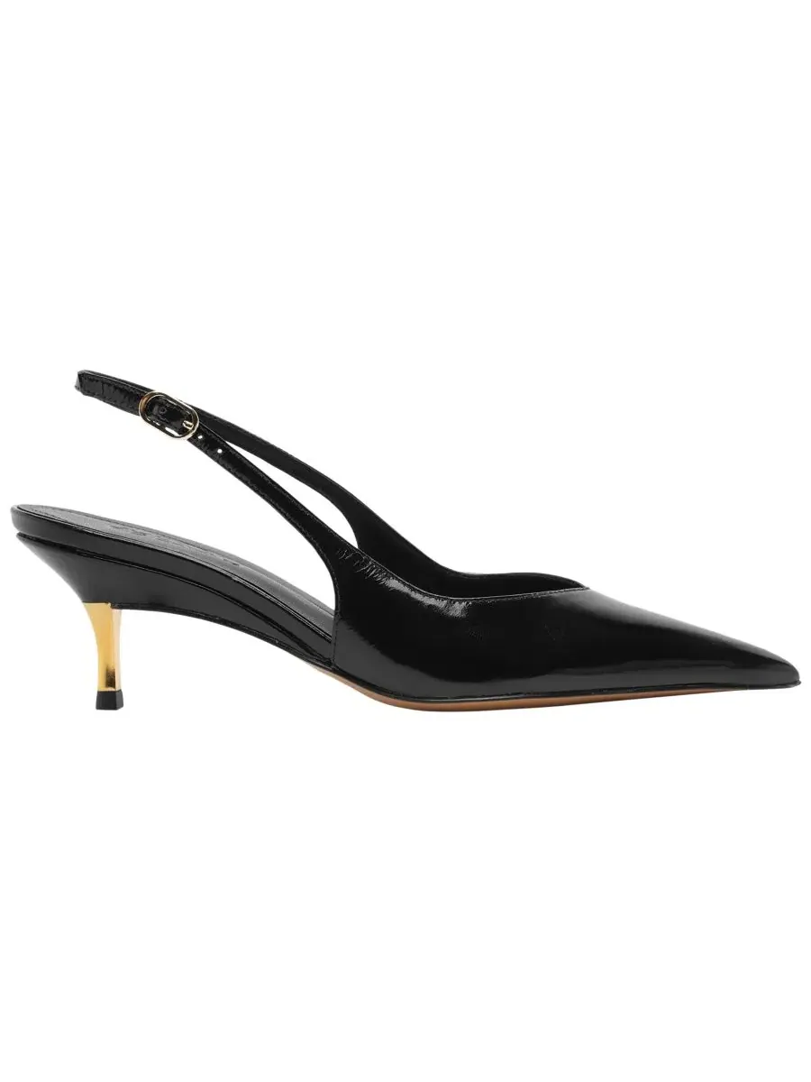 Туфли-лодочки с острым мысом и ремешком, модель Rosie Mid Stiletto Arezzo — изображение 2 из 5, черный
