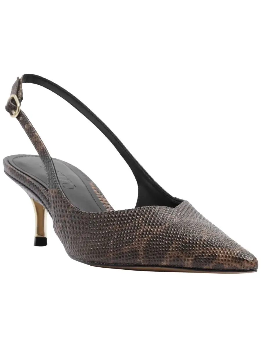Туфли-лодочки с острым носком и пряжкой, модель Rosie Mid Stiletto Arezzo, Caramelo — изображение 1 из 5