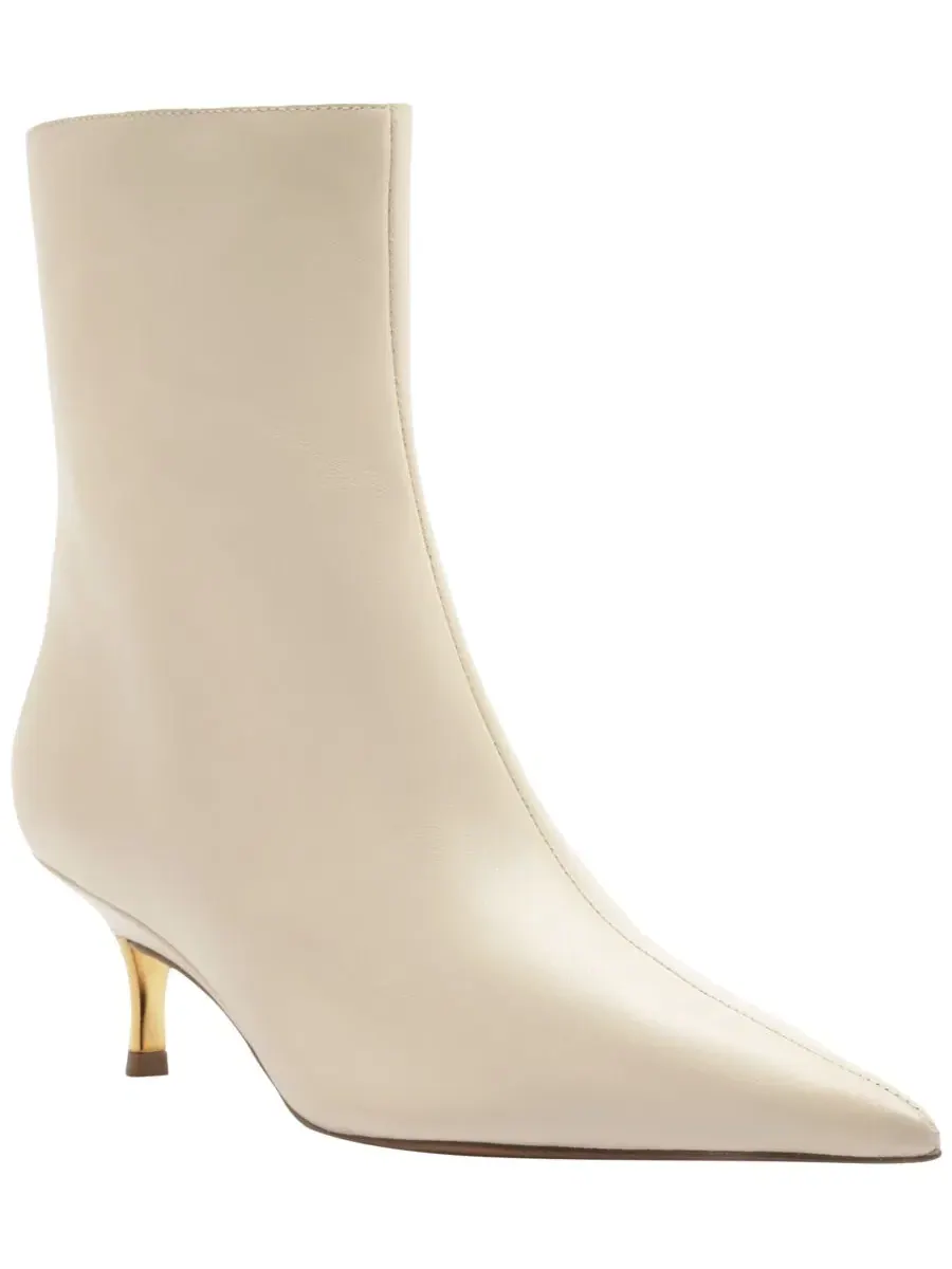 Ботильоны на низком каблуке с золотой деталью Dani Low Stiletto Arezzo — изображение 1 из 5, бежевый