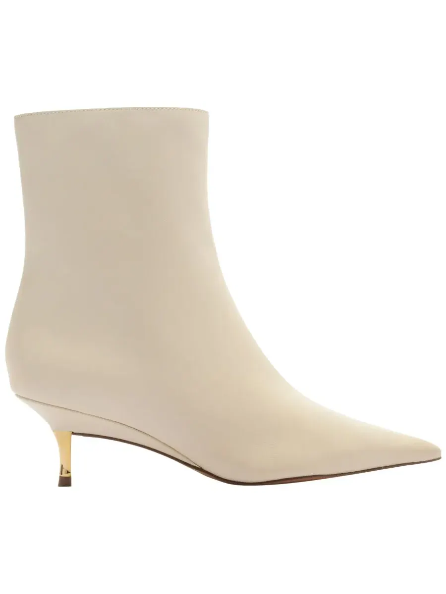 Ботильоны на низком каблуке с золотой деталью Dani Low Stiletto Arezzo — изображение 2 из 5, бежевый