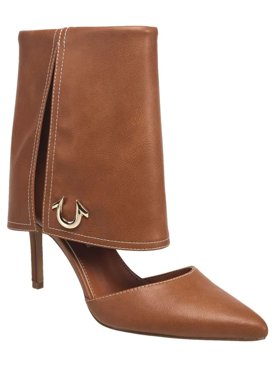 Туфли-лодочки Foldover Cuff Heel с острым носком, на каблуке 8 см True Religion — изображение 1 из 6, коричневый