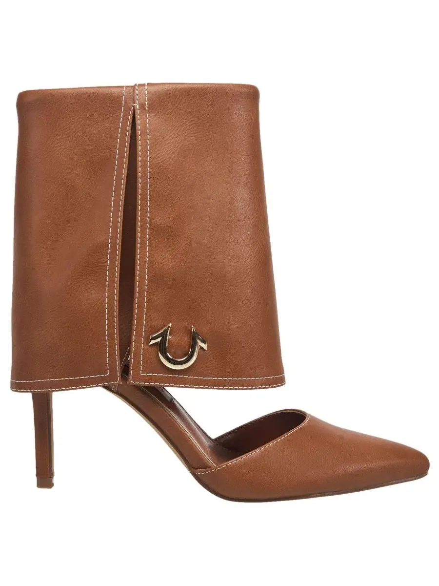 Туфли-лодочки Foldover Cuff Heel с острым носком, на каблуке 8 см True Religion — изображение 2 из 6, коричневый