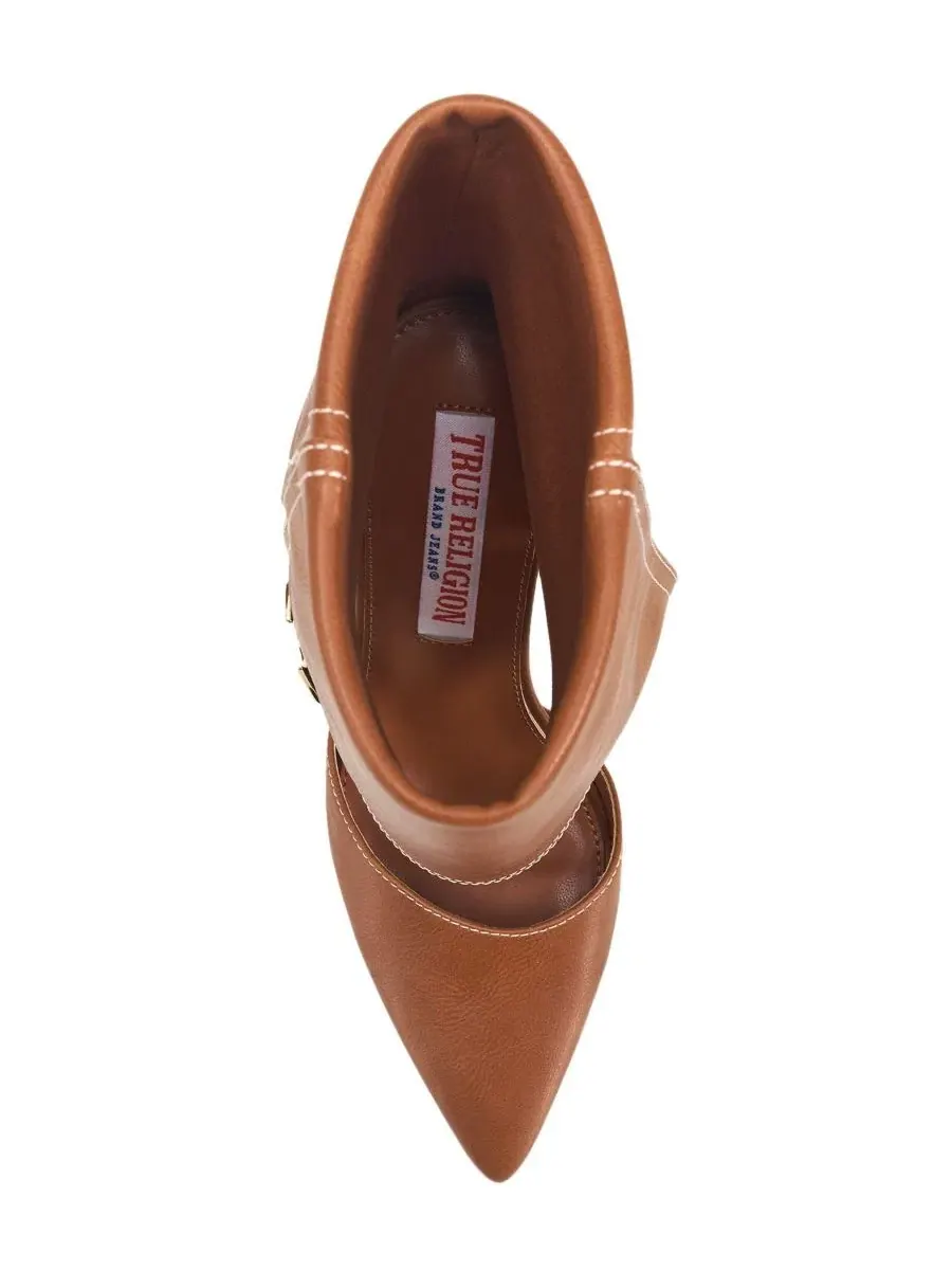 Туфли-лодочки Foldover Cuff Heel с острым носком, на каблуке 8 см True Religion — изображение 4 из 6, коричневый