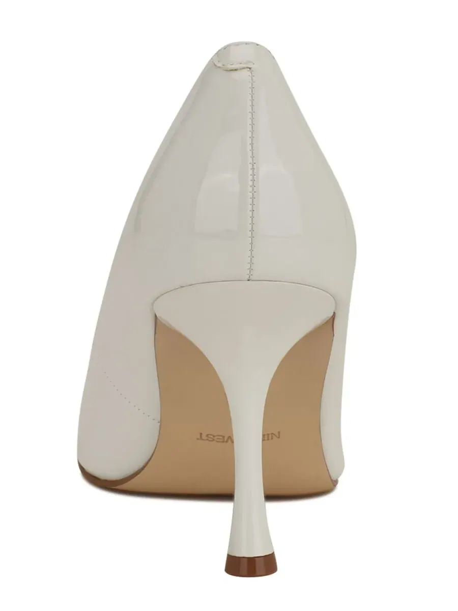 Женские туфли-лодочки Pursee с острым носком без шнурков Nine West, белый patent — изображение 3 из 5