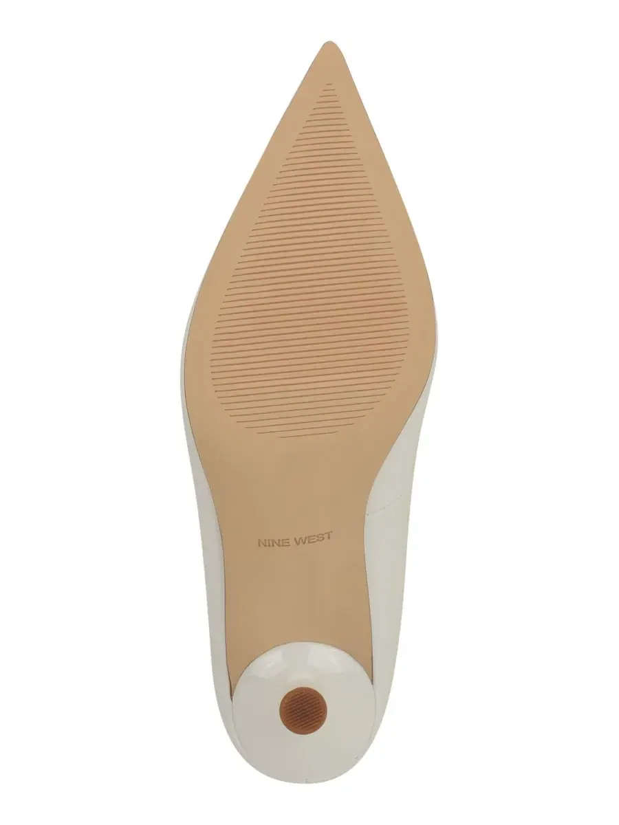 Женские туфли-лодочки Pursee с острым носком без шнурков Nine West, белый patent — изображение 5 из 5