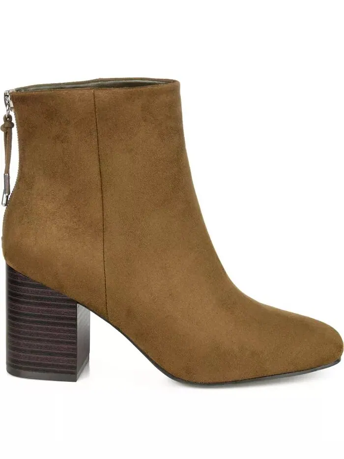 Женские ботильоны Audrina Stacked Heel Dress Booties Journee Collection — изображение 2 из 9, оливковый