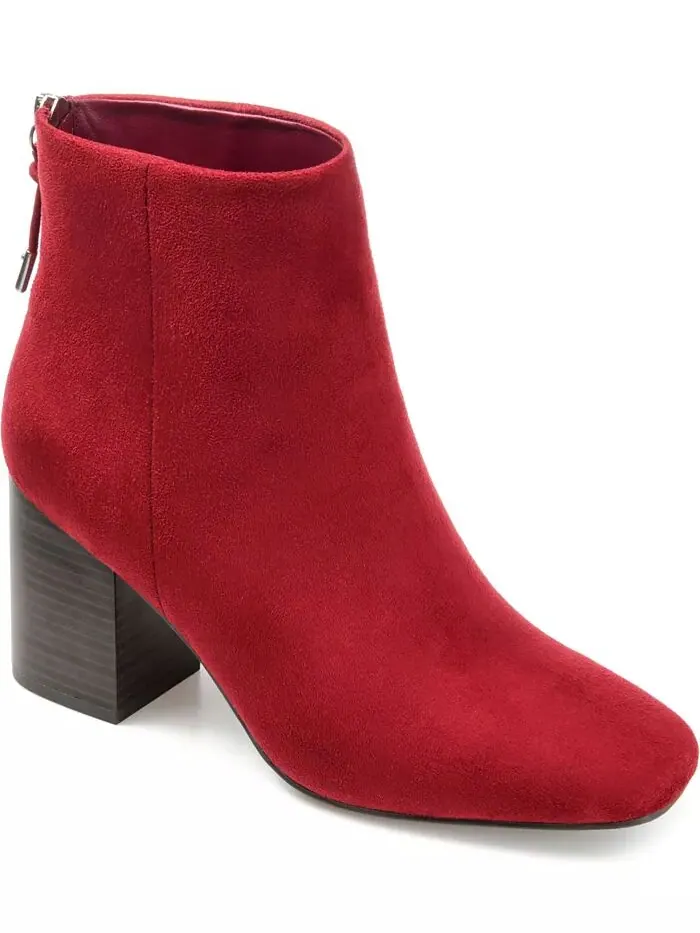 Женские ботильоны Audrina Stacked Heel Dress Booties Journee Collection — изображение 1 из 9, красный