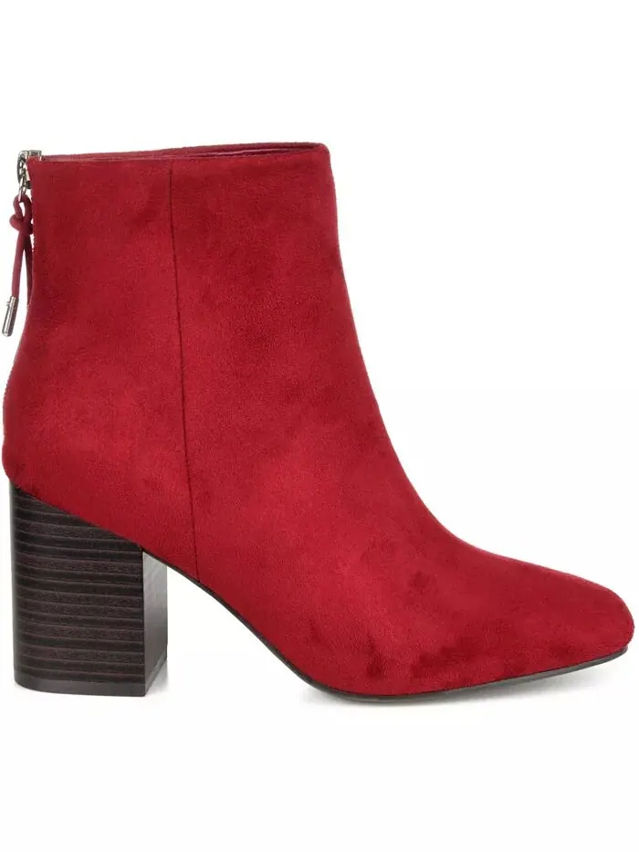 Женские ботильоны Audrina Stacked Heel Dress Booties Journee Collection — изображение 2 из 9, красный