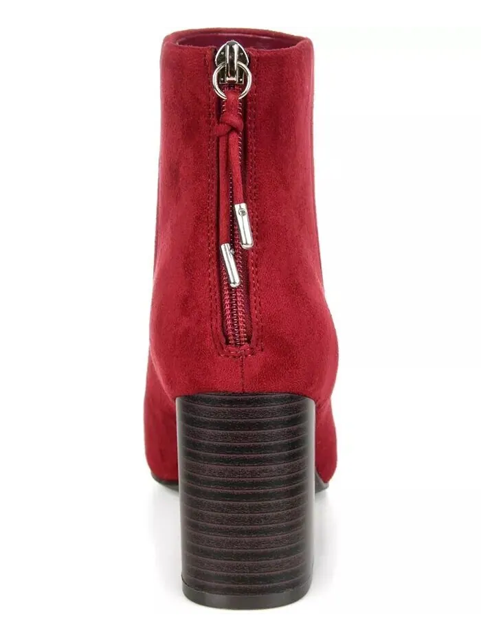 Женские ботильоны Audrina Stacked Heel Dress Booties Journee Collection — изображение 3 из 9, красный