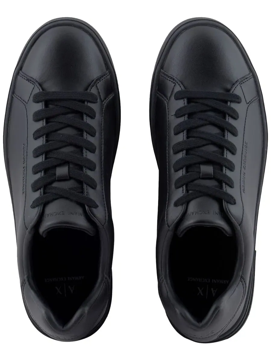 Мужские кожаные кроссовки London на шнуровке A|X Armani Exchange — изображение 4 из 6, черный