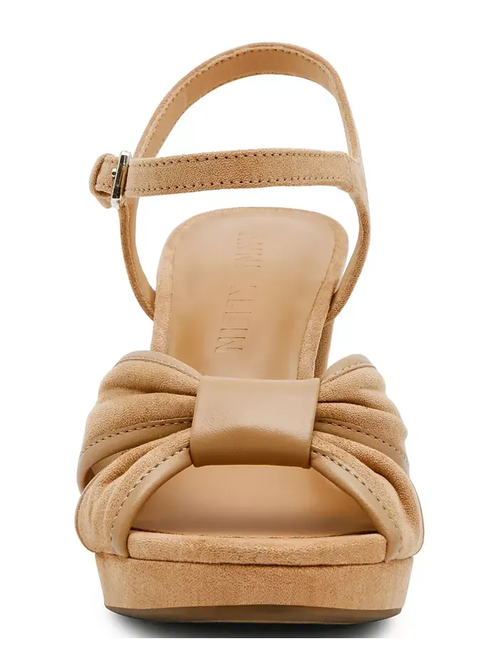 Женские сандалии на блочном каблуке Verde Block Anne Klein — изображение 6 из 7, коричневый/бежевый