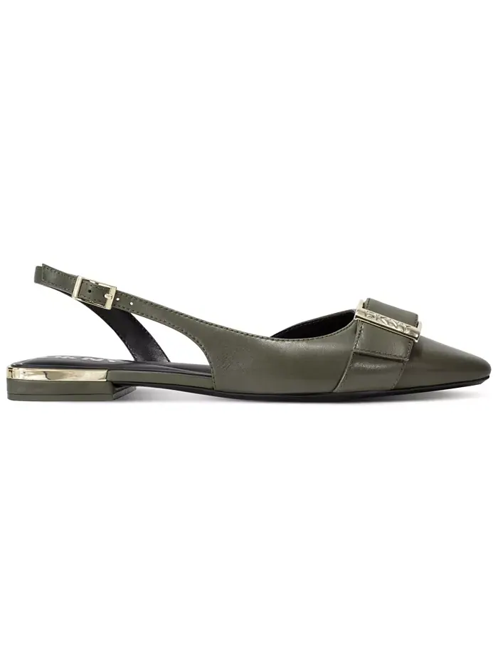 Женские балетки Clemma Buckle Slingback DKNY — изображение 2 из 5, зеленый