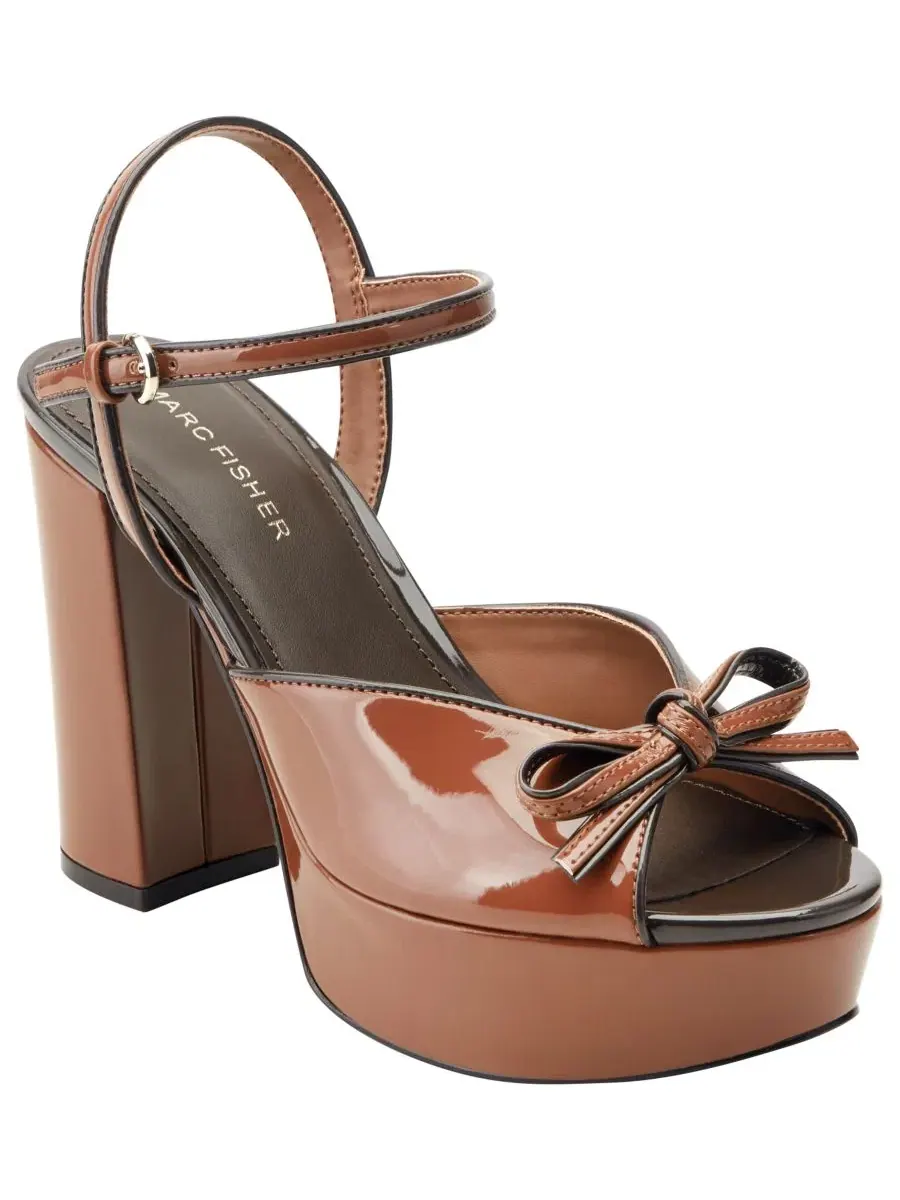 Босоножки на платформе и высоком каблуке Dera Marc Fisher, Rich Chestnut Patent — изображение 1 из 5