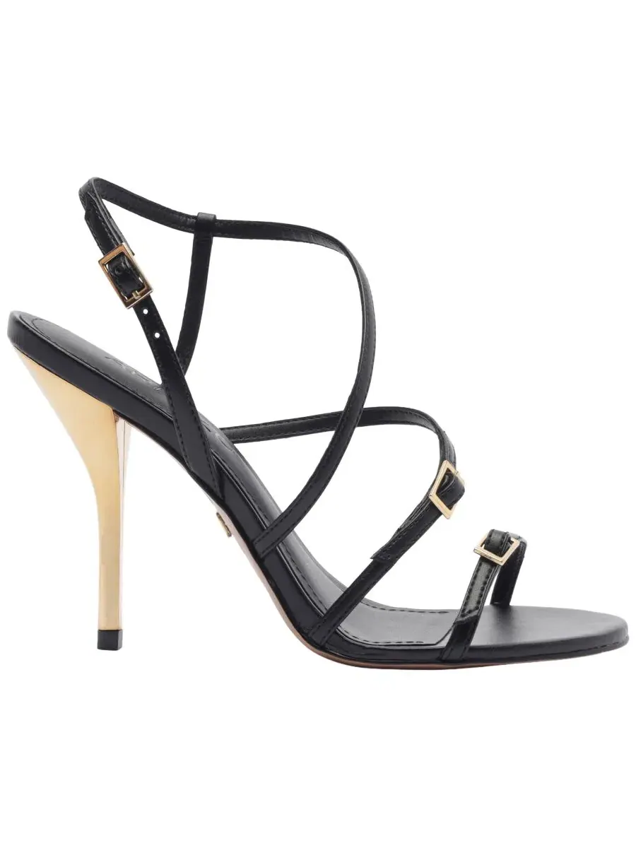 Босоножки на высоком каблуке с пряжкой, модель Lilian High Stiletto Arezzo — изображение 2 из 5, черный
