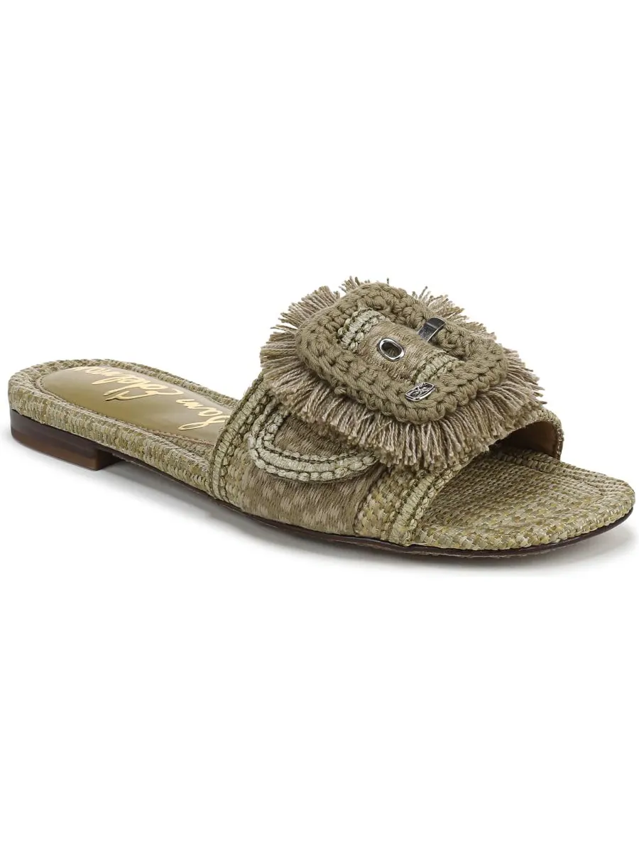 Женские сандалии-шлепанцы Bambi Playa Sam Edelman, Washed Sage Faux Raffia