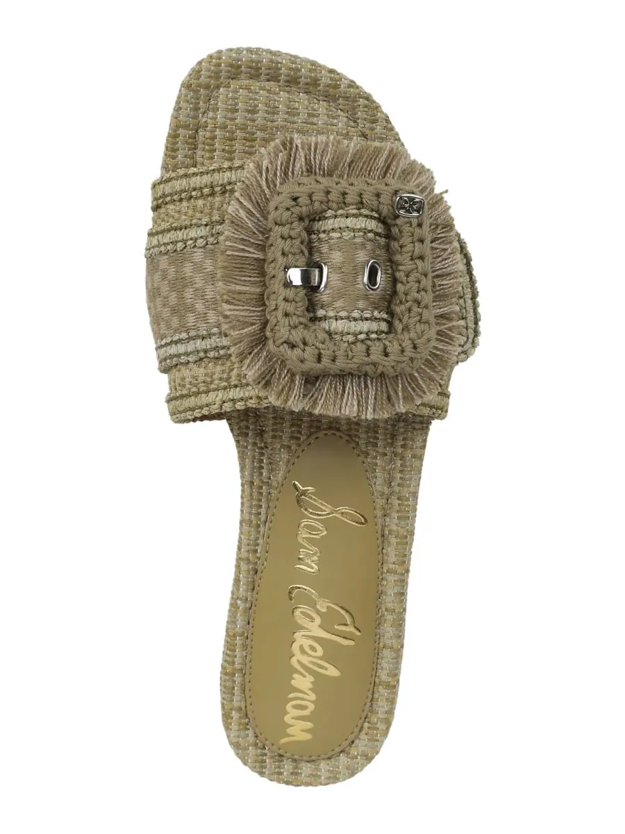 Женские сандалии-шлепанцы Bambi Playa Sam Edelman, Washed Sage Faux Raffia — изображение 4 из 5