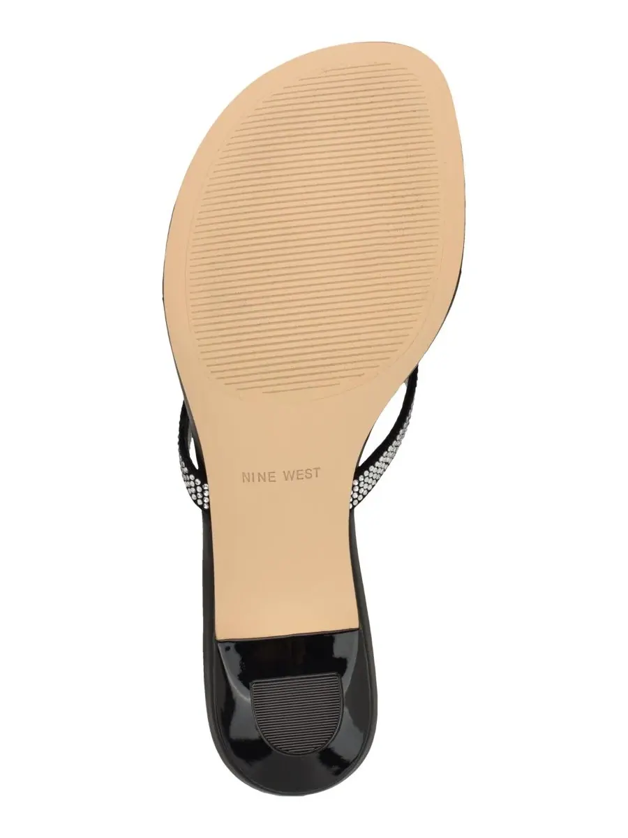 Женские круизные сандалии на низком каблуке-стрингах Nine West — изображение 5 из 5, черный