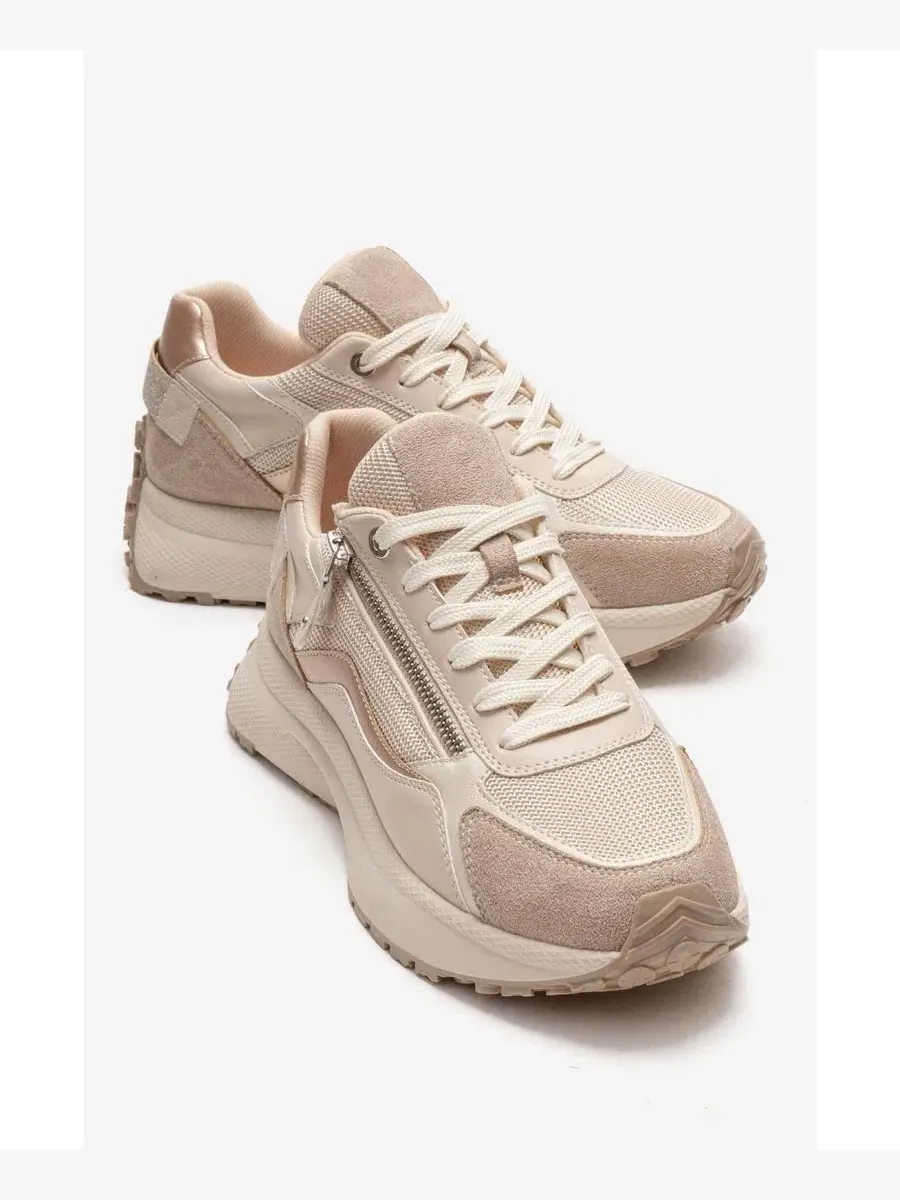 Кроссовки женские с замком и шнуровкой Rocca Zip Prologue Shoes — изображение 2 из 6, бежевый розовый