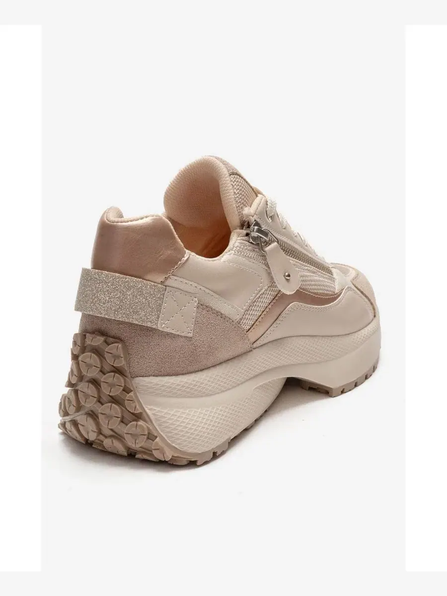 Кроссовки женские с замком и шнуровкой Rocca Zip Prologue Shoes — изображение 5 из 6, бежевый розовый