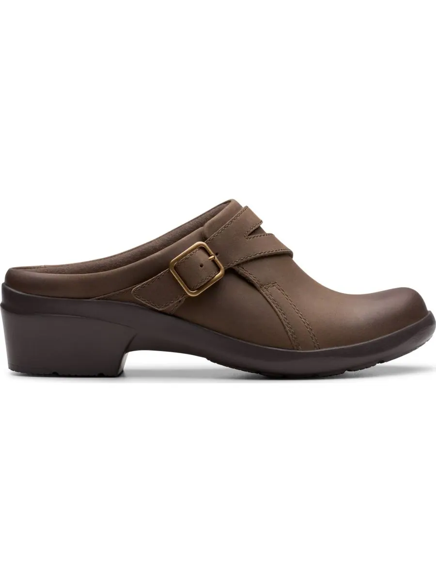 Мюли женские Clarks Angie Braley, кожаные — изображение 2 из 5, серый