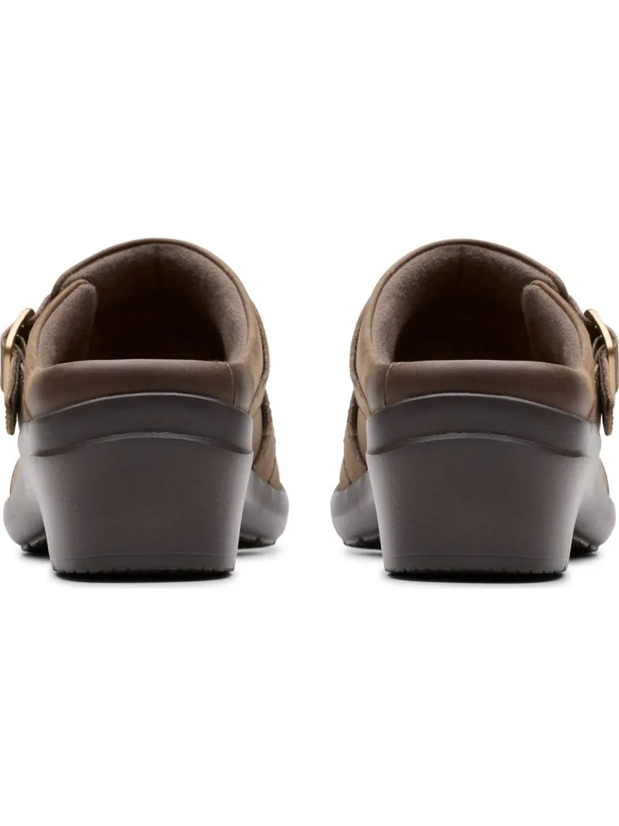 Мюли женские Clarks Angie Braley, кожаные — изображение 3 из 5, серый