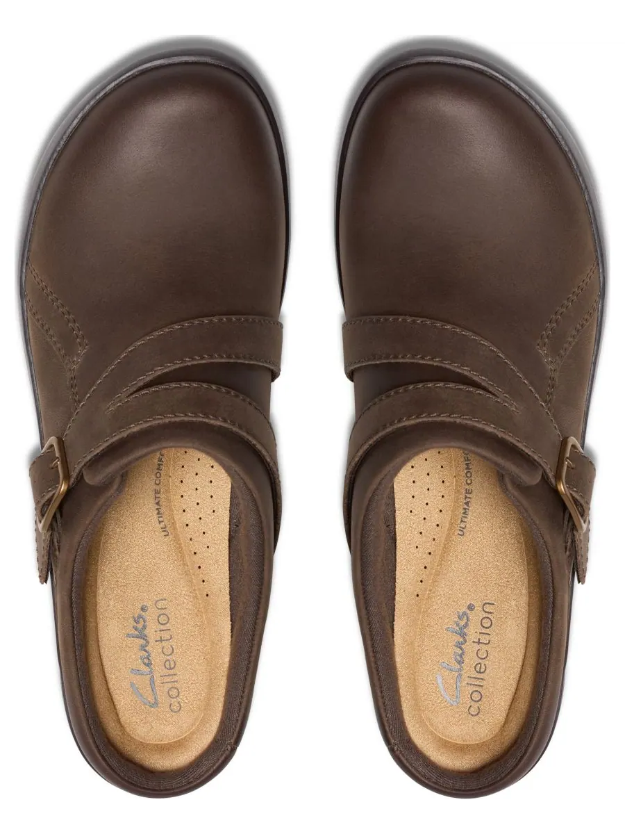 Мюли женские Clarks Angie Braley, кожаные — изображение 4 из 5, серый