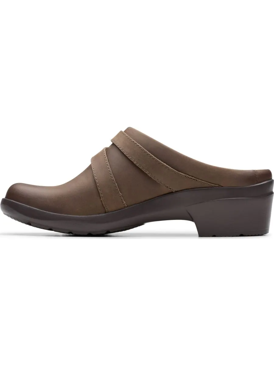 Мюли женские Clarks Angie Braley, кожаные — изображение 5 из 5, серый