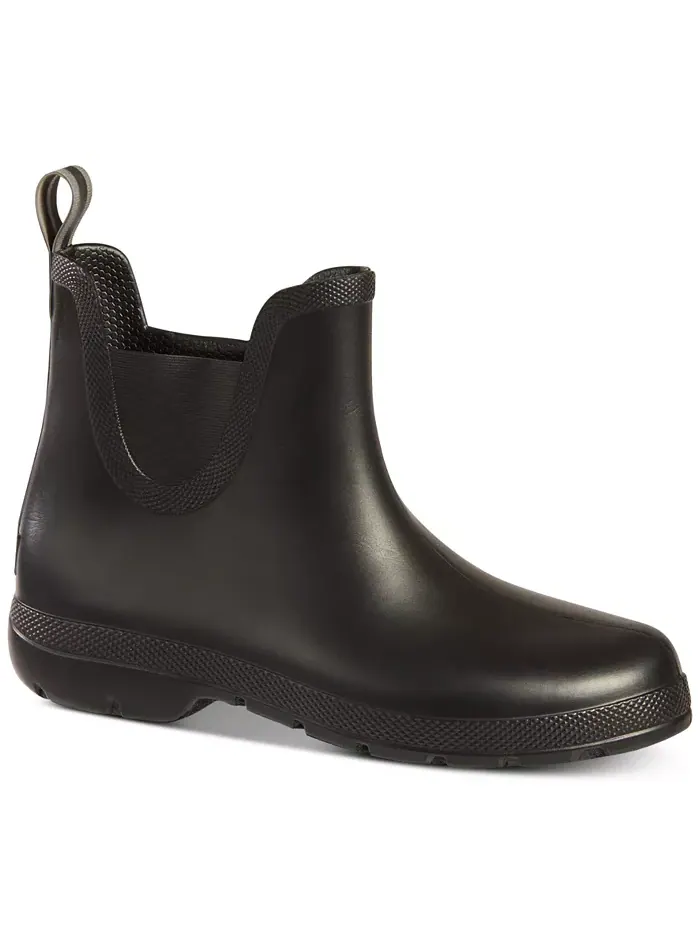 Женские демисезонные резиновые полусапоги Chelsea Ankle Rain Boots Everywear Totes — черный
