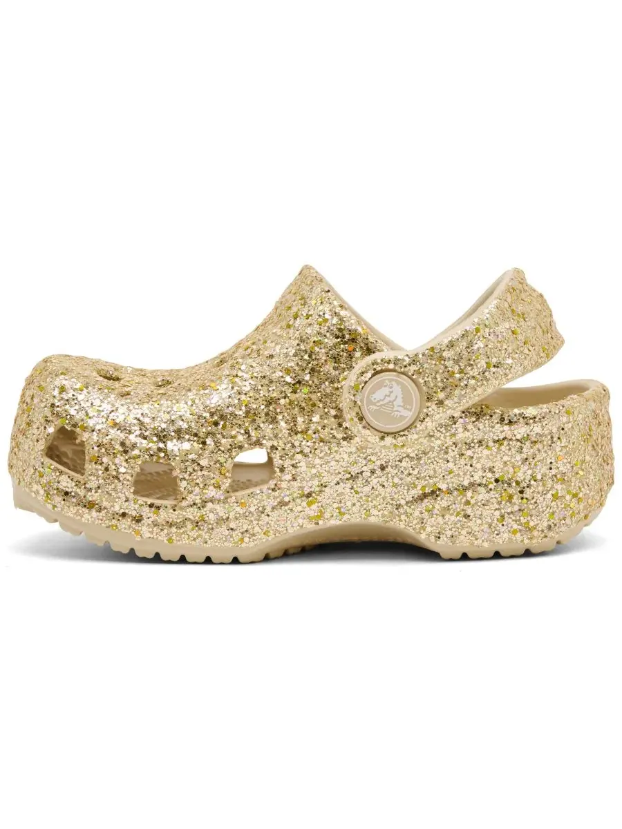 Классические сабо с крупными блестками для девочек от Finish Line Crocs — изображение 2 из 6, песчаник