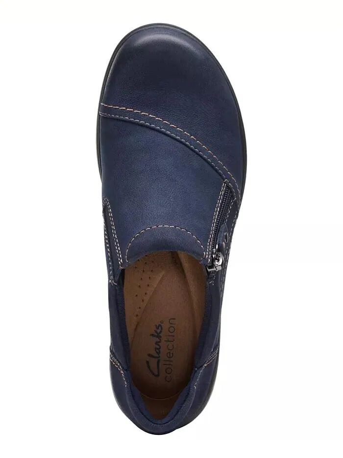 Туфли женские Clarks Carleigh Ray, с закругленным носком и боковой молнией — изображение 4 из 5, темно-синий