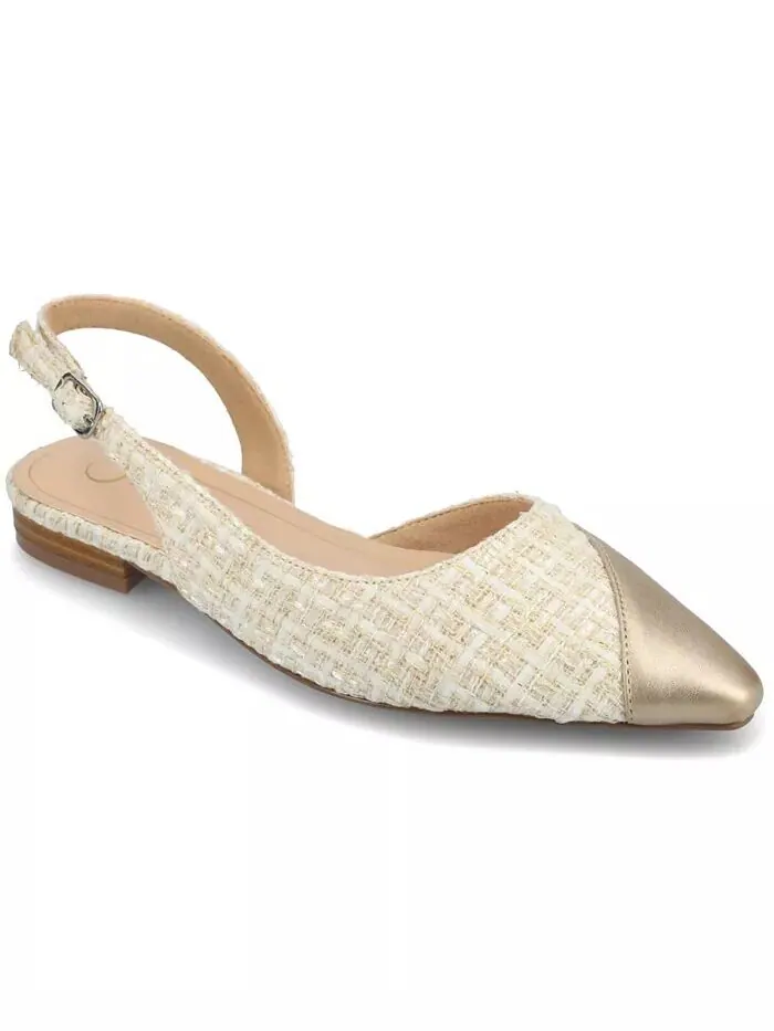 Женские туфли Daphnne Slingback с острым носком и плоским носком Journee Collection — изображение 1 из 5, шампань