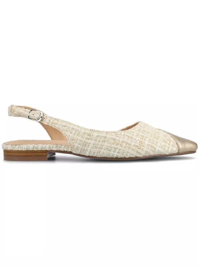 Женские туфли Daphnne Slingback с острым носком и плоским носком Journee Collection — изображение 2 из 5, шампань