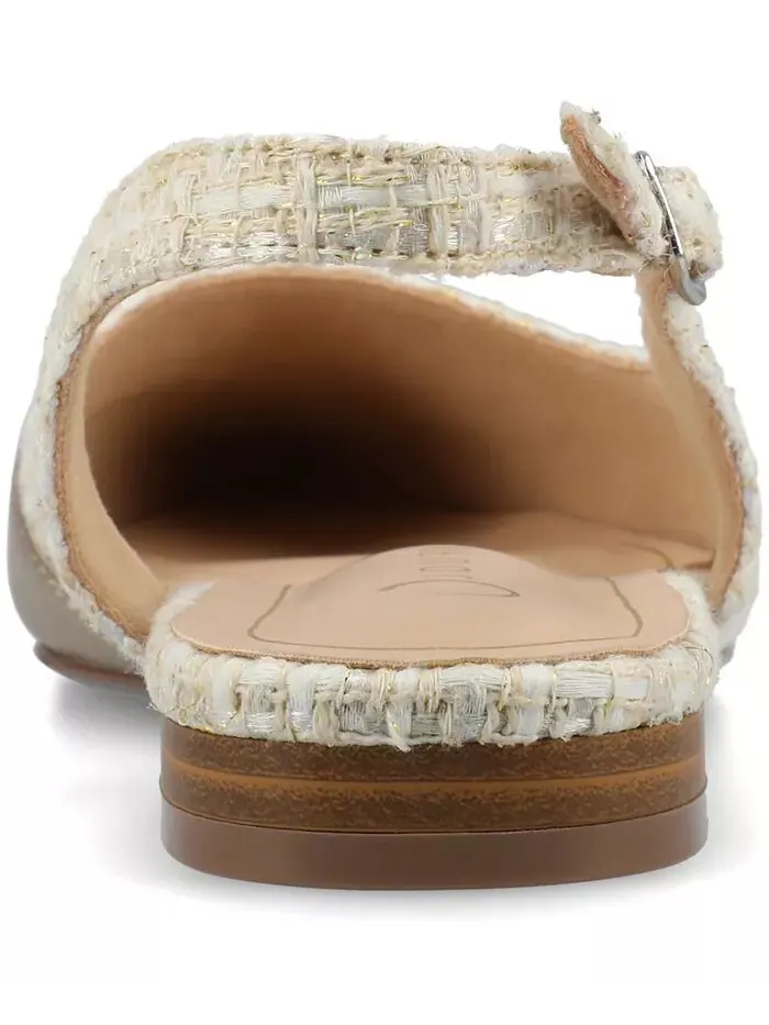 Женские туфли Daphnne Slingback с острым носком и плоским носком Journee Collection — изображение 3 из 5, шампань