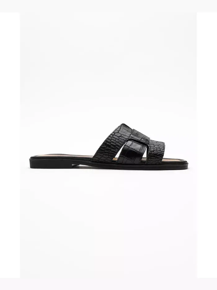 Наши кожаные слайд-сандалии (женские) Forever & Always Shoes — изображение 3 из 5, черный