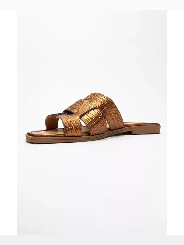 Наши кожаные слайд-сандалии (женские) Forever & Always Shoes — изображение 3 из 5, коричневый