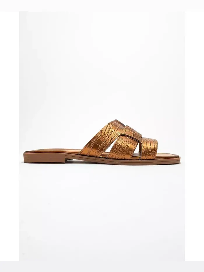 Наши кожаные слайд-сандалии (женские) Forever & Always Shoes — изображение 4 из 5, коричневый