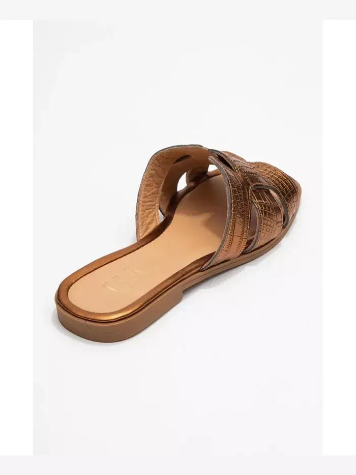 Наши кожаные слайд-сандалии (женские) Forever & Always Shoes — изображение 5 из 5, коричневый