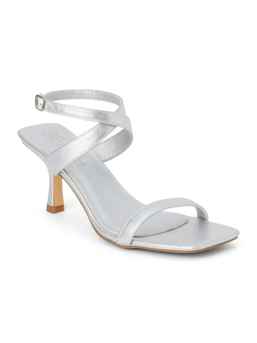 Босоножки на каблуке с пряжкой Breeze Sandal BEACH by Matisse — изображение 1 из 3, серебряный