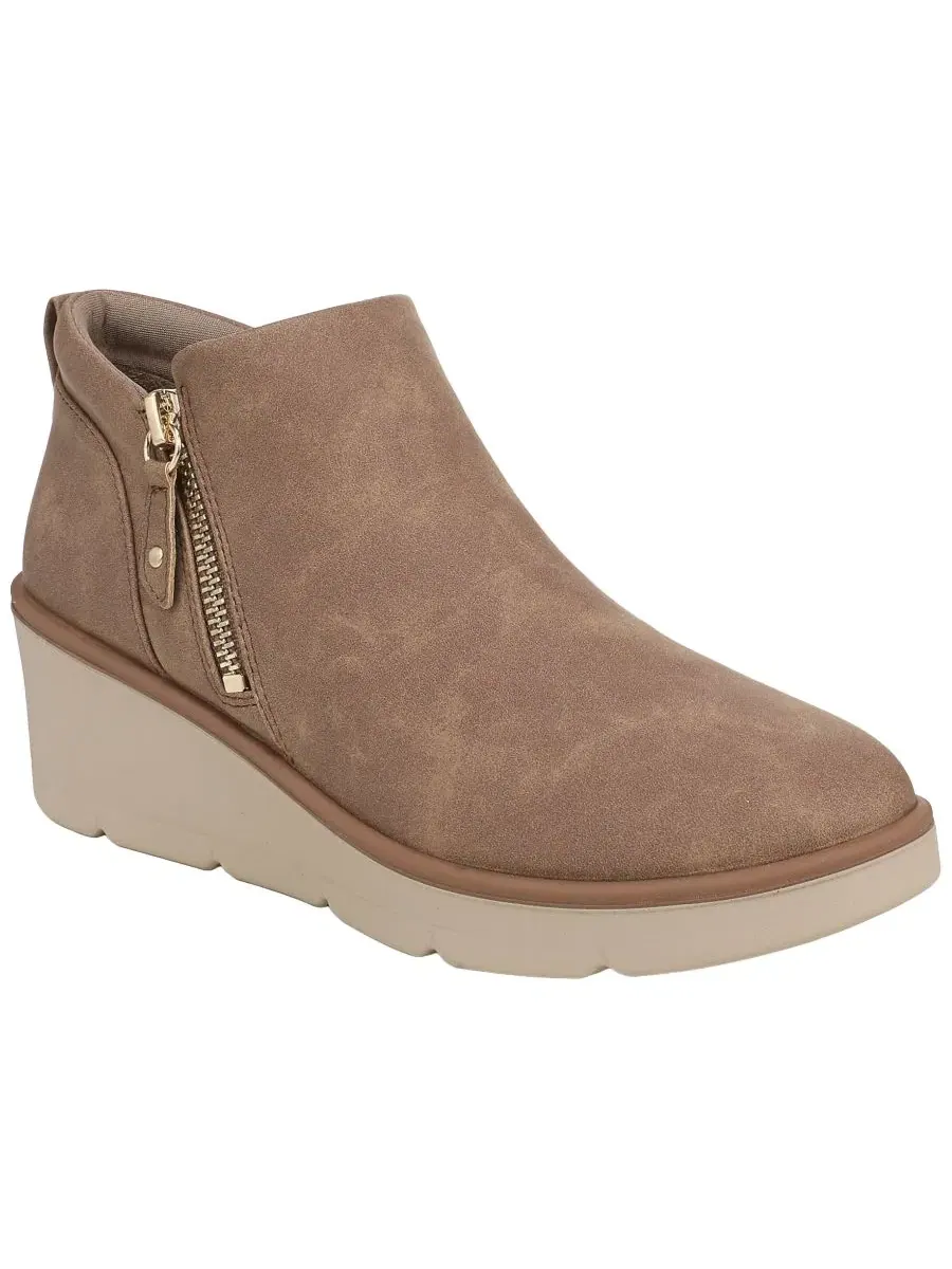 Ботинки-ботильоны с клином Lizzie Cloud Zip Dr. Scholl's, Dark Taupe Faux Leather — изображение 1 из 5